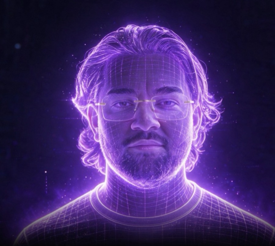 Digitales Porträt von Tobias Nase in Violett